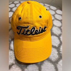 Titleist Bright Yellow Golf Baseball Cap with Black & White Logo